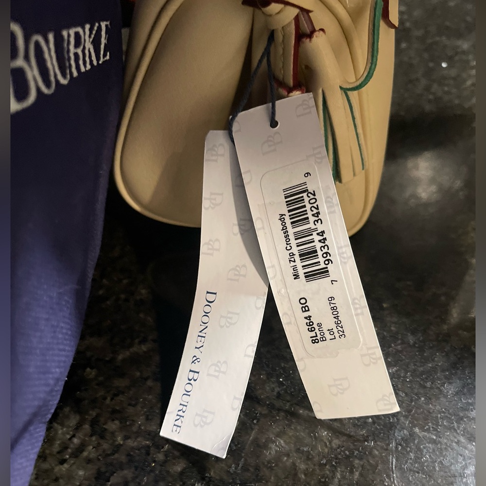 Dooney and Burke NWT Rare Bone Florentine Mini Zip Crossbody - Picture 4 of 8